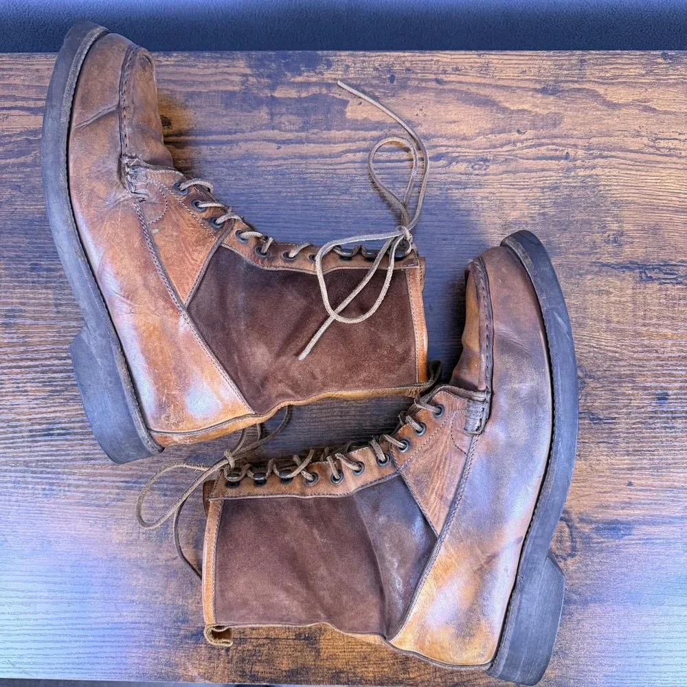 Vintage Ralph Lauren Made in Italy Leather Men's Boots Hunting Ranger Size 12?